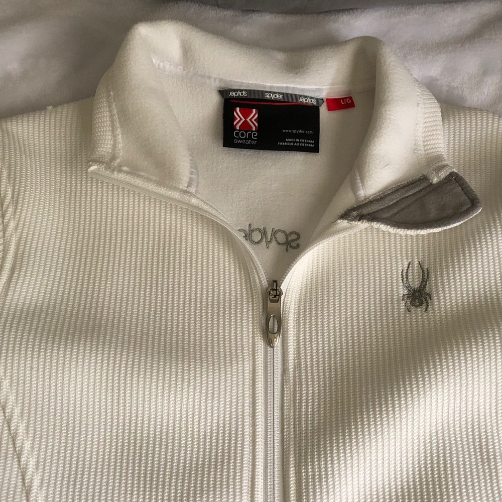 Spyder White Core full-Zip with Grey Logo